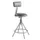 National Public Seating Height-Adjustable Heavy-Duty Vinyl Padded Swivel Steel Stool, Backrest