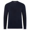 Blue Mens Cotton Lightweight Fisherman Dylan Rib Jumper - Navy Small Paul James Knitwear