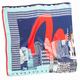 Women's Red / Blue / Black The Montreal Large Silk Scarf Awol
