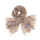 Women's Neutrals / Blue Weekender Camel Gingham Cashmere & Silk Scarf Kinalba