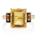 Women's Gold / Yellow / Orange Yellow Citrine & Smoky Quartz Gold Ring Augustine Jewels