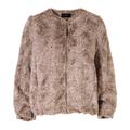 Women's Brown Faux Fur Jacket Heidi Beige Large Aggi