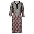 Women's Onyx & Red Georgette Kaftan Extra Small Antra Designs