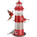 Longshore Tides Arrielle Decorative Bird Feeder Metal in Red/White | 23 H x 6.2 W x 6.2 D in | Wayfair 22441F6E17024E31B0B4E06AB1731FAB