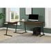 Orren Ellis Ingelore 57.6" Wide L-Shaped Writing Desk Wood/Metal in Brown | 30.5 H x 57.6 W x 44.4 D in | Wayfair 97A068DA5DE04D5CAD3714B66656482E