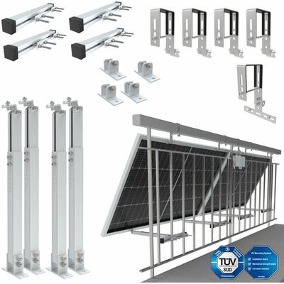 Balkonkraftwerkhalterung Geländer Befestigung 2 Solarmodule Photovoltaik - Nuasol