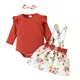 Vêtements pour bébés filles de 12 mois barboteuse à manches longues imprimé Floral jupes à