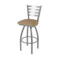 Holland Bar Stool 25 in. Jackie Swivel Outdoor Counter Stool with Breeze Champagne Seat Stainless Steel