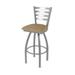 Holland Bar Stool 25 in. Jackie Swivel Outdoor Counter Stool with Breeze Champagne Seat Stainless Steel