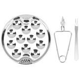 Escargot Plate Snail Dish Tong Stainless Steel Serving Fork Baking Metal Dining Kit Tray Tool Plates Food Tongs Pan