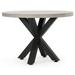 Afuera Living Outdoor MGO and Iron Circular Dining Table in White/Black