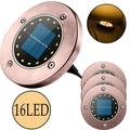 FNNMNNR Solar Ground Lights 16 LED Solar Garden Lamp Waterproof In-Ground Outdoor Landscape Lighting for Patio Pathway Lawn Yard Deck Driveway Walkway Warm White