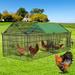 Dextrus 71-inch Metal Chicken Coop Large Chicken Run Rabbit Pet Playpen with Waterproof Cover for Yard Backyard Farm