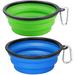 Large Collapsible Dog Bowls 2 Pack 34oz Foldable Dog Travel Bowl Portable Dog Water Food Bowl with Carabiner Pet Feeding Cup Dish for Traveling Walking Parking