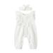 Mikilon Newborn Infant Baby Girl Cotton Linen Romper Lace Bow One Piece Jumpsuit Clothes Infant Onesies Girls 18-24 Months White on Sale