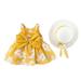 Toddler Girls Dress Short Sleeve Midi Dresses Floral Print Yellow 100
