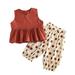 TAIAOJING Girls Shorts Sets Summer 2 Pieces Outfits Outfits Holiday Shorts And Tops Floral Clothes Set Bodot Haren Pants Chic Two Piece Set Unique Gift For Children 4-5 Years