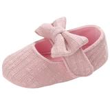 12-15 Months Baby Girls Shoes Infant Mary Jane Flats Princess Wedding Dress Baby Sneaker Shoes Toddler Kid Baby Girls Princess Cute Toddler Solid Color Bow-knot Soft Sole Shoes Pink
