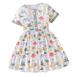 DxhmoneyHX Toddler Girls Summer Dress Short Sleeve Button Up Casual Skater Dresses Sunflower Print Swing Dresses