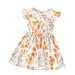 DxhmoneyHX Girls Summer Dress Ruffled Sleeveless Casual Skater Dresses Boho Floral Print Pleated Swing Dresses