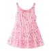 Princess Dresses for Girls Sleeveless Mini Dress Floral Print Pink 130