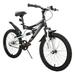 JOYSTAR Contender 20 Inch Full Dual-Suspension Mountain Bike for Kids Featuring 15-Inch/Small Steel Frame and 1-Speed Drivetrain with 20-Inch Wheels Kickstand Included Black