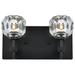 Elegant Lighting Graham 2-Light Crystal/Iron Wall Sconce in Black