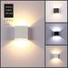 TITOUMI Modern COB LED Wall Light Up Down Cube Indoor Outdoor Sconce Lighting Lamp (Black Shell Warm Light)