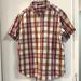 Columbia Shirts | Columbia Men's Red Blue Brown White Plaid Short Sleeve Button Down Shirt Size Xl | Color: Blue/Red | Size: Xl