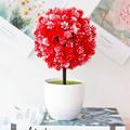 BallsFHK Mini Artificial Plants Bonsai Simulated Tree Potted Plants Fake Flowers Table Potted Ornaments Wedding Decoration