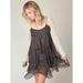 Free People Dresses | Free People Womens Sz 2 Sheer Grey And Gold Polka Dot Tiered Dress | Color: Gold/Gray | Size: 2