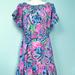 Lilly Pulitzer Dresses | Lilly Pulitzer Dress Maddlyn Off Shoulder Sunrise Medium | Color: Blue/Pink | Size: M