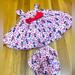 Disney Dresses | Disney Baby Pink Minnie Mouse Cherries Dress And Bloomers | Color: Blue/Pink | Size: 3-6mb