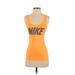 Nike Active Tank Top: Orange Solid Activewear - Women's Size X-Small