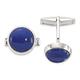 925 Sterling Silver Polished Round Lapis Cuff Links Measures 13.9x13.9mm Wide Jewelry Gifts for Men