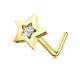 Melighting 9ct & 14ct Yellow Gold L Shaped Nose Stud 20g Nose Piercing Stud Gold Nostril Piercings Star Heart Shaped Nose Ring Stud Nose Bone Nose Piercing Jewelry