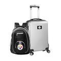 MOJO Silver Pittsburgh Steelers Personalized Deluxe 2-Piece Backpack & Carry-On Set