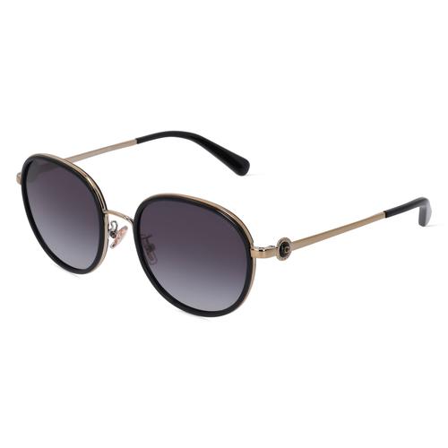 Coach HC7129 Damen-Sonnenbrille Vollrand Rund Metall-Gestell, schwarz