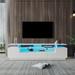 76''L Modern 2 Door Design TV Stand with 1 Drawer&Multi Storage Shelf&RGB LED Remote Control Lights for up to 80 inch TV