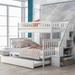 Twin Over Full Bunk Bed with Trundle & Storage Staircase, Solid Wood Bunk Bed with Full Length Guardrail, Space Saving Design