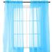 Semi-Sheer Window Treatment - 2 Piece Curtain Set with 2 inch Rod Pocket - Solid Sheer Curtain Drapes for Living Room Bedroom 40 X 84 Turquoise