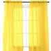 Mocassi Sheer Curtains - 2 Piece Set - 2 inch Rod Pocket - Solid Sheer Curtain Drapes for Living Room Bedroom 60 X 84 Neon Yellow