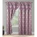 Curtain Window Panels with Attached Fancy Valance Moroccan Trellis Print (Set of 2) 54 x 84 inch Drapes Purple