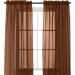 Semi-Sheer Window Treatment - 2 Piece Curtain Set with 2 inch Rod Pocket - Solid Sheer Curtain Drapes for Living Room Bedroom 40 X 84 Brown