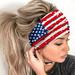 Fatuov Patriotic Elastic Headband for Women men American Flag Headband USA Hair Band July 4th Bandanas Stretchy Athletic Headband Wide Knot Head Wraps for Independence Day Yoga Running Exercise (1PC)