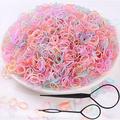 2500 PCS Hair Bands Color Elastic Hair Band Mini Hair Rubbers Ties for Girls Ponytail Hair Accessories Soft Elastic Bands Non-Slip Small Hair Ties with 2 PCS Topsy Tail Hair Tools.