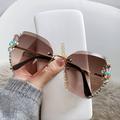 YCNYCHCHY 2022 New Hot Sale Diamond Inlaid Women s Sunglasses Tide Anti Ultraviolet Sunglasses Big Face Sunscreen Summer