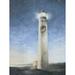 The Holiday Aisle® Christmas Light Wrapped Lighthouse - Wrapped Canvas Print Metal in Blue/Gray/White | 32 H x 24 W x 1.25 D in | Wayfair