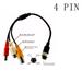 GLFSIL CCTV 4 PIN Aviation to BNC RCA cable with Video Audio and DC Power Camera cable