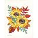 Rosalind Wheeler Sunflower Fall Foliage by Sara Baker - Wrapped Canvas Print Canvas in White | 48 H x 36 W x 1.25 D in | Wayfair
